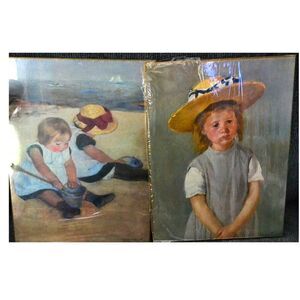 Pair Of Charming Paintings Mary Cassatt Wall Art Children Interior Decor